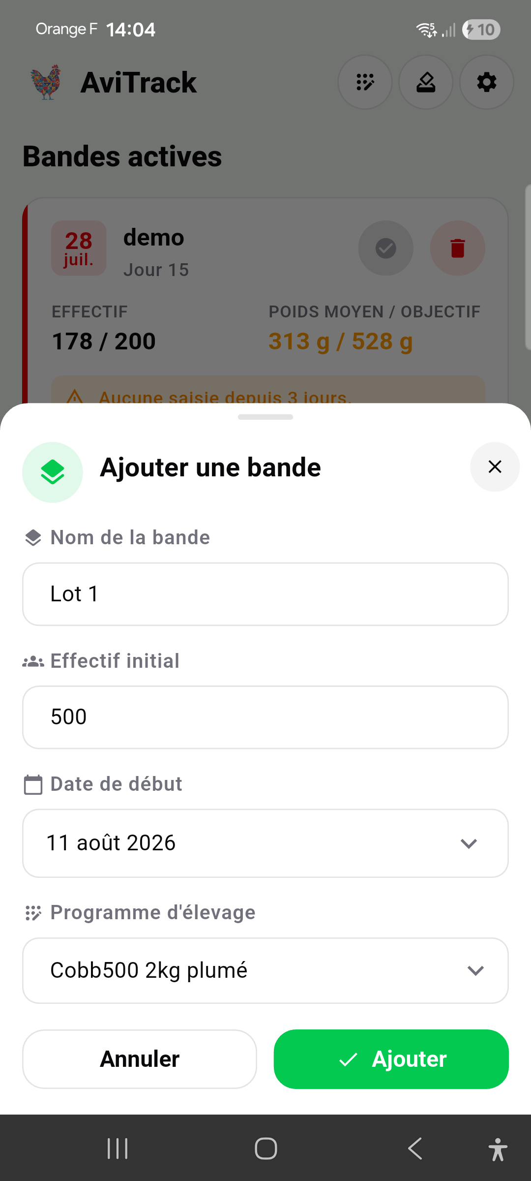 Ajout d'une nouvelle bande